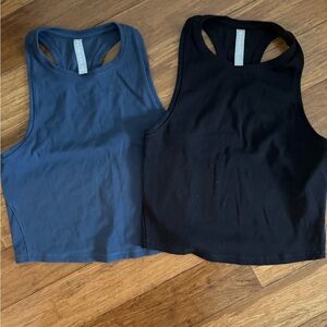 Athleta Black and Blue Crop Tops